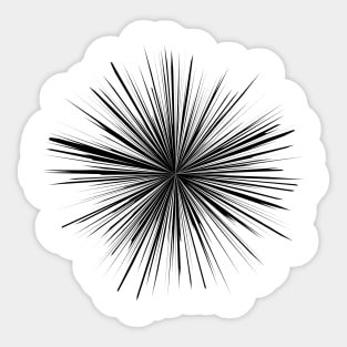 Circular Spikes Geometric Abstract Black and White Sticker
